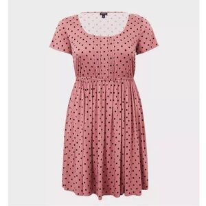 TORRID Mini Challis Skater Dress Size 2 Polka Dot Print